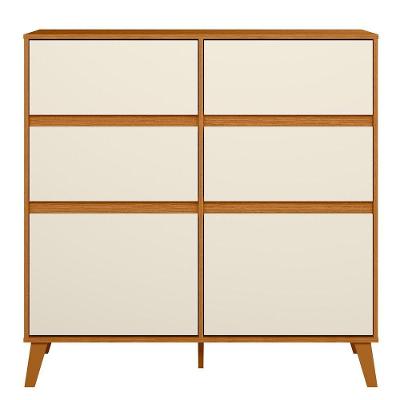 Cômoda Sapateira Dori 4 Gavetas Mdf Mdp Cinamomo Off White Albatroz Móveis