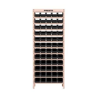 Kit Estante com Gaveteiro Nº 3 Organizador 60 Gavetas 150kg Preto Presto