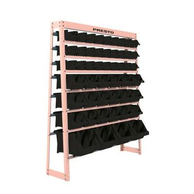 Kit Estante com Gaveteiro Mista Organizador 27 Gavetas 160kg Estrutura em Aço Preto Presto