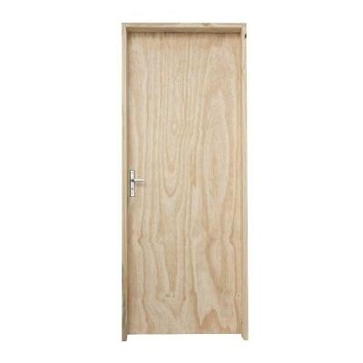 Kit Porta Interna Pinus Abertura Direita em Madeira 80x12x3CM para Uso Interno Acabamento Natural
