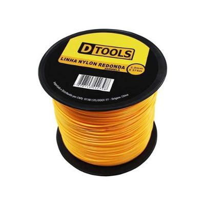 Linha de Cortar Grama Nylon Redonda 2MM X 375M com Alta Resistência Amarela Dtools