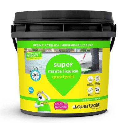 Impermeabilizante Super Manta Líquida Branca 12KG para Coberturas e Lajes Branco Quartzolit