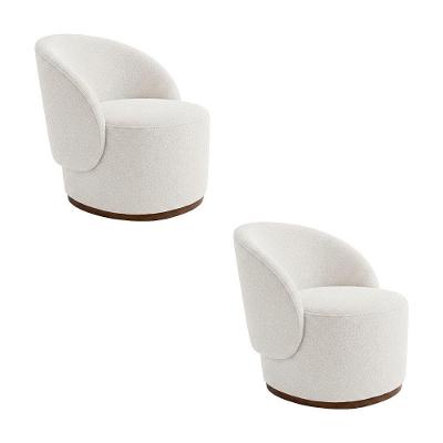 Kit 2 Poltronas Orgânicas Decorativas para Recepção Clínica Bouclê Italiano Sofisticado Off White
