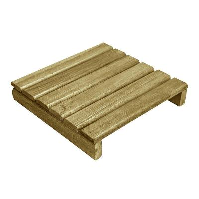 Deck Modular Mara 30x30 Madeira Maciça sem Pintura Marrom para Jardim Mahara