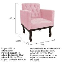Kit Diva Recamier Diana 130Cm Lado Esquerdo E 01 Poltrona Classic Suede - Amarena Móveis Rosa Bebê - 5