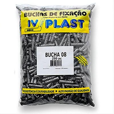 Bucha de Fixacao Pp S08 X 40mm Anti Giro com Aletas Anti Rotacao Pacote 250 Unidades