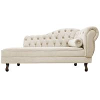 Kit Diva Recamier Diana 130Cm Lado Esquerdo E 01 Poltrona Classic Suede - Amarena Móveis Bege