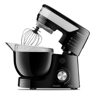 Batedeira Planetária Mondial BP-01P-B 4,5L 700W 12 Velocidades Preto e Inox 110V