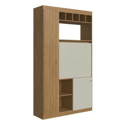 Armário de Cozinha Mu500 3 Portas Mesa Retrátil 120cm Naturalle Cristalo Decibal Móveis