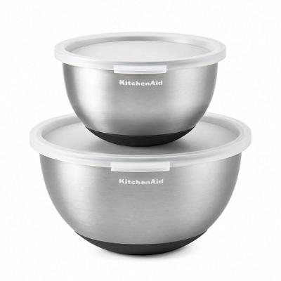 Conjunto 2 Tigelas KMS212OSSSA Aco Inoxidavel com Tampas Hermeticas para Cozinha Kitchenaid