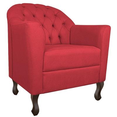 Kit Diva Recamier Diana 160Cm Lado Direito E 02 Poltronas Julia Suede - Amarena Móveis Vermelho