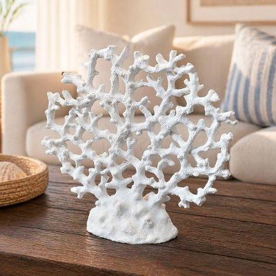 Enfeite Decorativo Coral Decorativo para Casa e Aquario Branco Estilo Nautico Interno