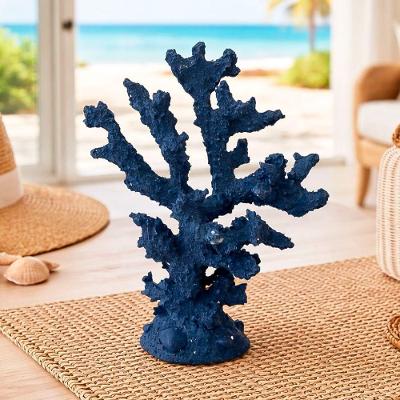 Enfeite Decorativo Coral Casa Praia Oceano Artificial Azul Escuro Coral Box