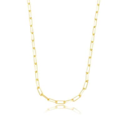 Corrente Atraktiva Jóias Elos Longos Diamantada Banhada a Ouro 18k 3,5mm 60cm Ou 70cm Dourado