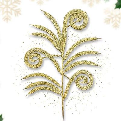 Enfeite Natalino Ramos Galhos para Guirlanda e Mesa Kit 6 Pecas Dourado 40cm 20cm