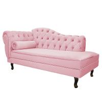 Kit Diva Recamier Diana 160Cm Lado Direito E 02 Poltronas Julia Suede - Amarena Móveis Rosa Bebê - 5