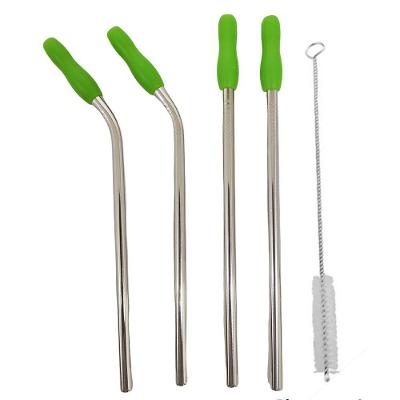 Canudo Reutilizavel Aço Inox 4 Peças Milkshake Escova
