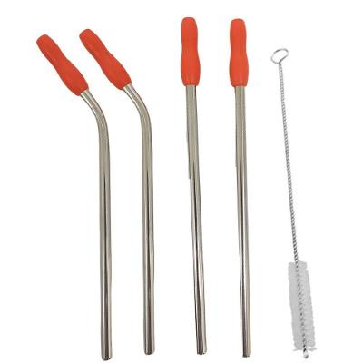Canudo Aço Inox Kit 4 Peças Reto Curvo Escova De Limpeza