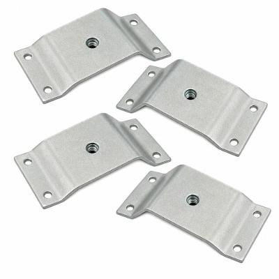 Kit 4 Chapinhas Mobilia Decor para Pes Palito Chapa Inclinada 10o em Aco Carbono Cromado