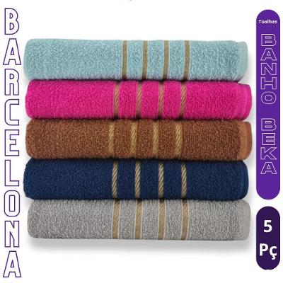 Kit 5 Toalhas de Banho Barcelona 70x130cm 100% Algodão 330g-m2 Toalhas Beka