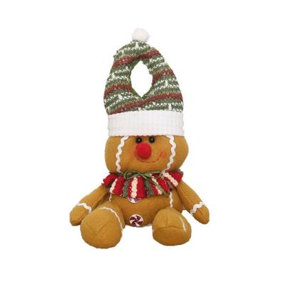 Kit 4 Enfeite de Porta Maçaneta Biscoito Natalino Marrom 26cm Kasa Natal