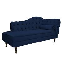 Kit Diva Recamier Diana 140Cm Lado Esquerdo E 02 Poltronas Julia Suede - Amarena Móveis Azul Marinho - 5