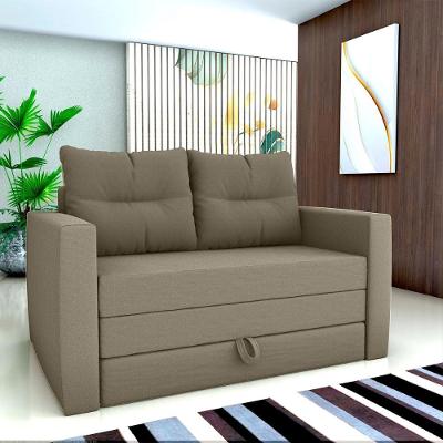 Sofá Cama Luma 2 Lugares 148cm Veludo Turkey Capuccino Marrom Matrix