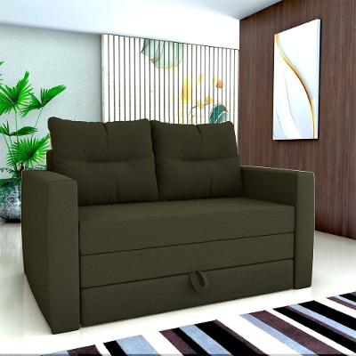 Sofá Cama Luma 2 Lugares Casal 148cm Veludo Turkey Marrom Matrix
