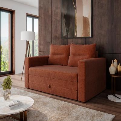 Sofá Cama Luma 2 Lugares 148cm Terracota Chenile Prince Matrix
