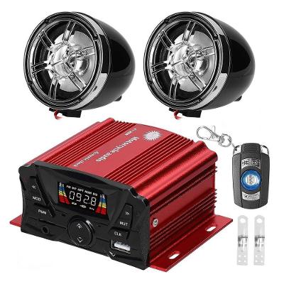 Caixa De Som Moto Alarme Bluetooth Audio Mp3 Usb Cartao Sd Controle Remoto Radio Fm Am