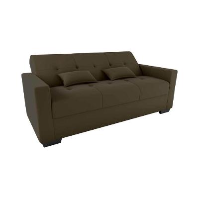 Sofá Cama Lavínia 3 Lugares Retrátil 203cm Capuccino Suede Matrix