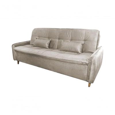 Sofá Cama Donna 3 Lugares Reclinável 206cm Bege Suede Matrix