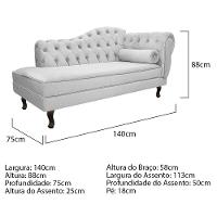 Kit Diva Recamier Diana 140Cm Lado Esquerdo E 02 Poltronas Julia Corano - Amarena Móveis Branco - 3