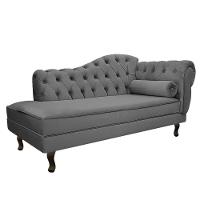 Kit Diva Recamier Diana 140Cm Lado Esquerdo E 02 Poltronas Julia Linho - Amarena Móveis Cinza Escuro - 5