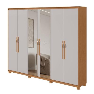 Guarda Roupa Casal Sulivan 6 Portas de Bater 6 Gavetas MDF Madeir-Off Móveis Lopas