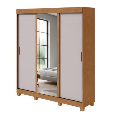 Guarda Roupa Casal Saimon 3 Portas de Correr 3 Gavetas MDF-MDP Madeir-Off Móveis Lopas