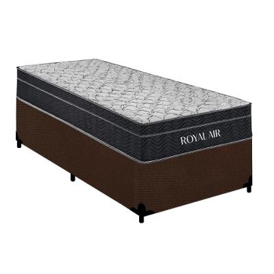 Cama Box com Baú Solteiro Royal Air Molas Ensacadas Suede Madeira Marrom