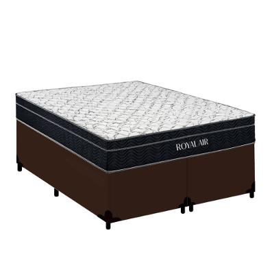 Cama Box com Colchão Casal Royal Air Pillow Top Molas Ensacadas Marrom Royal