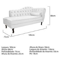 Kit Diva Recamier Diana 185Cm Lado Esquerdo E 01 Poltrona Classic Corano - Amarena Móveis Branco - 5