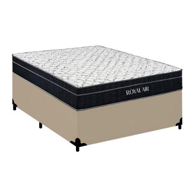 Cama Box com Colchão Casal Royal Air Pillow Top Molas Ensacadas Bege Royal
