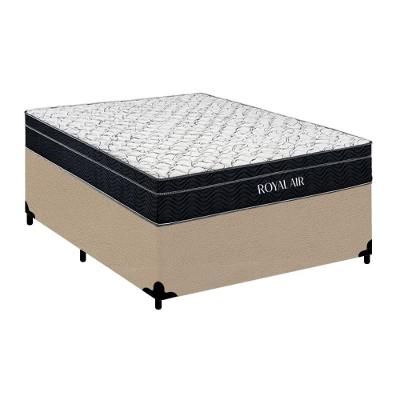 Cama Box com Colchão Casal Royal Air Molas Ensacadas Suede Bege