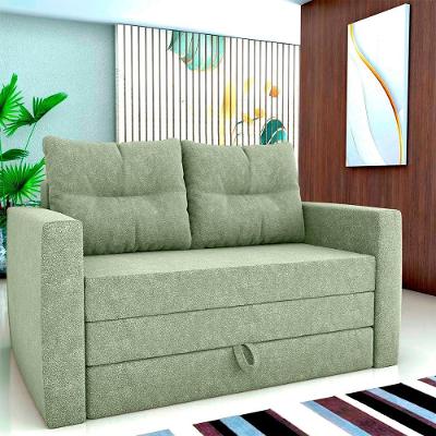 Sofá Cama Luma 2 Lugares Casal 148cm Boucle Oliva Verde Confortável Matrix