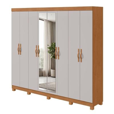 Guarda Roupa Casal Serena 8 Portas de Bater 6 Gavetas MDF Madeir-Off Móveis Lopas