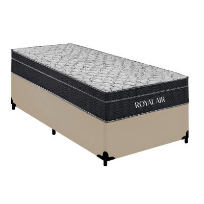 Cama Box com Colchão Solteiro Royal Air Molas Ensacadas Suede Bege