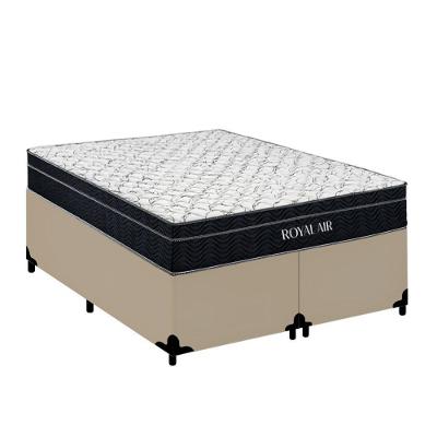 Cama Box com Colchão Casal Royal Air Molas Ensacadas Pillow Top Royal Sleep