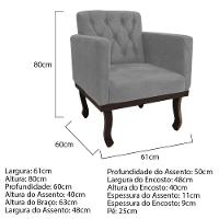 Kit Diva Recamier Diana 185Cm Lado Esquerdo E 01 Poltrona Classic Suede - Amarena Móveis Cinza - 5