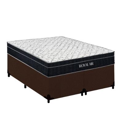 Cama Box com Colchão Casal Royal Air Pillow Top Molas Ensacadas Suede Marrom