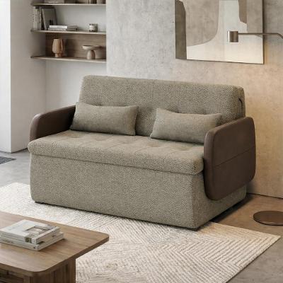Sofá Cama Sissy 2 Lugares Retrátil Granada Bege Marrom Claro Veludo Matrix