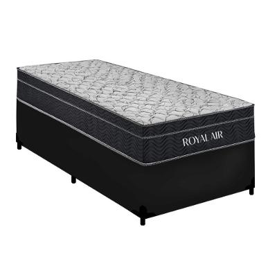 Cama Box Solteiro Royal Air Pillow Top Molas Ensacadas Sintético Preto