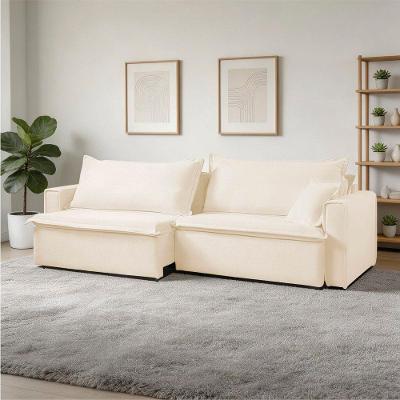 Sofá Jorge 3 Lugares Retrátil e Reclinável 210CM Off White D'Rossi